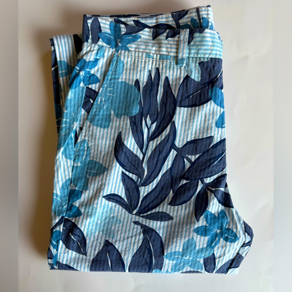 Vineyard Vines‎ Men's 32x32 Blue Hawaiian Breaker Pants Pinstripe Floral Golf